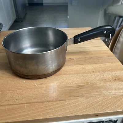 (210R).  Revere Ware 2.5 Qt Stainless Steel Copper Clad Sauce Pot No Lid Vintage - Image 1 of 4