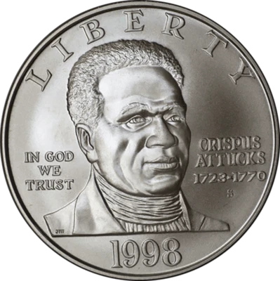 1998-S Black Patriots Commemorative Silver Dollar $1 NGC MS69 - Image 1 of 3