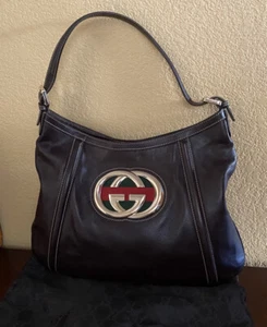 Gucci Britt GG Red Green Web Hobo Soho Leather Dark Brown Shoulder Bag $1700.00 - Picture 1 of 11
