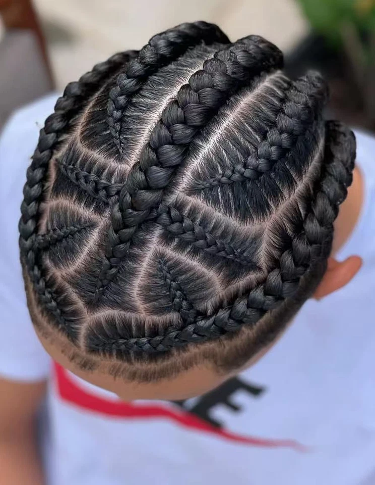 Cruz de Dios Cabello Humano Afro Peluquería Cornrow Trenzas Toupee con Encaje Frontal   Foto 1 de 4