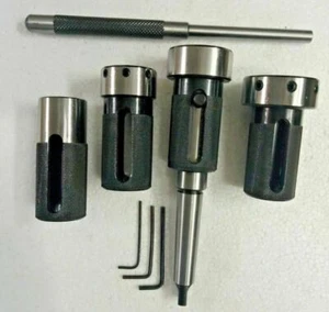 Lathe Tailstock Die Holder Set Of 4 Floating Type MT3 SHANK Holds Metric Die. - Picture 1 of 4