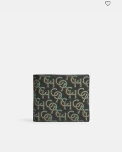 Wallet With Coach Monogram Print Green