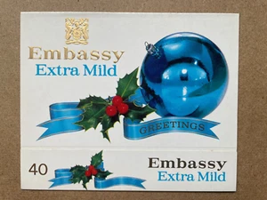 FLAT EMPTY UNUSED VINTAGE 40 CIGARETTE CARTON EMBASSY EXTRA MILD - Foto 1 di 2