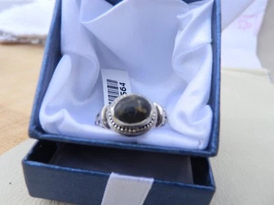 Anel de prata esterlina turquesa Mojave preto tamanho 7 - Imagem 1 de 2