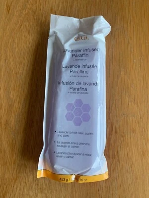Brandneu & Versiegelt GIGI LAVENDER Infused Paraffin Wax 453g Beruhigen, Beruhigen & Entspannen