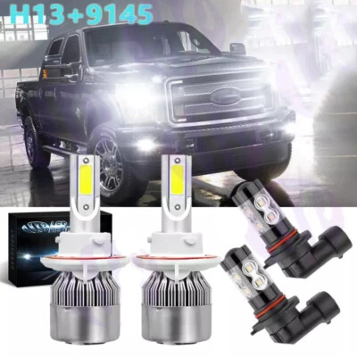 8000K LED Headlight Hi/Lo + Fog Light 4 Bulbs Combo kit For 2004-2014 Ford F-150 - Image 1 of 4