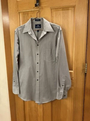 Men’s Stafford Wrinkle Free 15.5 34/35 Grey Cotton Blend Never Worn - Image 1 of 4