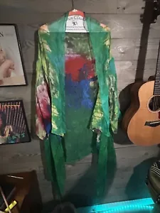 Cocoon House Shirt Women’s Medium Silk Abstract Artsy Multicolor - Picture 1 of 4