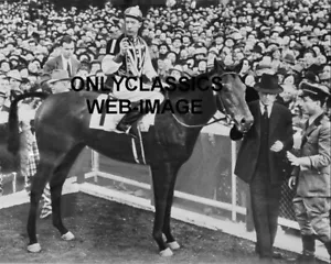 1940 SEABISCUIT THOROUGHBRED HORSE RACING 8X10 PHOTO RED POLLARD SANTA ANITA CA - Picture 1 of 1