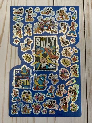 Mickey Mouse Pluto Goofy Minnie Donald Duck Single Sheet Stickers Disney Foiled - Image 1 of 3