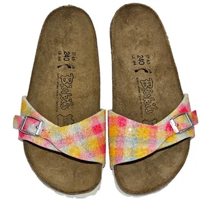 Birkis by Birkenstock Menorca Slide Sandals in Tahiti Glitter Check EU 37 / US 6 - Picture 1 of 8