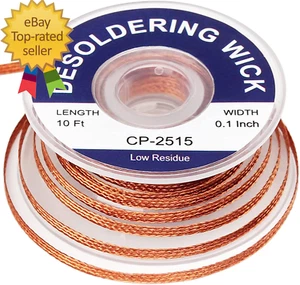Solder Wick Braid 10Ft Length Desoldering Wick Braid Remover Tool Solder Sucker - Picture 1 of 12