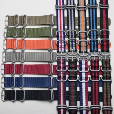 Pulseira acolchoada militar masculina de náilon de lona qualidade 18 20 22 24 mm - Imagem 1 de 4