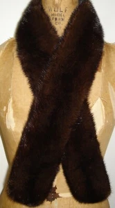 Gorgeous Mahogany Mink Fur Scarf, Wrap Size 47" X 4" FREE SHIPPING Excell Condit - Picture 1 of 5