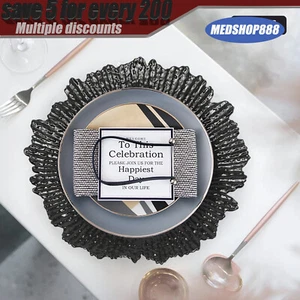 12.6in Modern Charger Plates Round Plastic Reef Plate Dinner Plates 24pcs - Picture 1 of 10