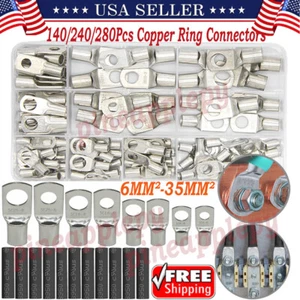280/20pz Fermacavi Anello Rame Crimpare Morsetti Auto Batteria Cavo Connettori Kit - Foto 1 di 34