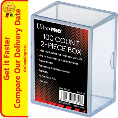1 Ultra Pro 100 Count 2 Piece Storage Box Standard Trading Card Holder 100ct - Image 1 of 4
