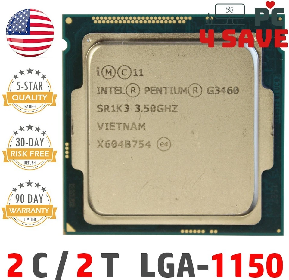 Intel Pentium G3460 3.50GHz Dual-Core LGA11503MB Desktop CPU Processor SR1K3 - Image 1 of 1