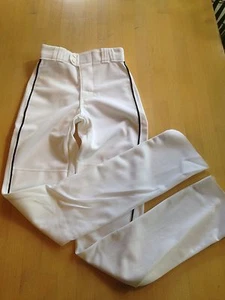 Rawlings YBPU350 Youth Baseball Pant, Un-hemmed, Manny Style, White/Black Piping - Picture 1 of 6