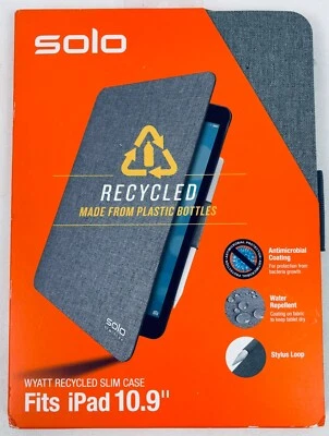 Solo Wyatt Slim Case for iPad 10.9" with Stylus Holder Recycled  #IPD2310-10 - Image 1 of 2