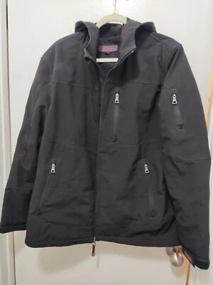 Guess Jacket Mens Extra Large Black Soft Shell Full Zip Hooded Lined - Image 1 of 4