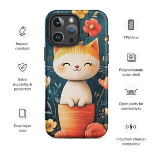Kitten in a Pot Dual Layer Matte Tough Case for iPhone® - Picture 1 of 24