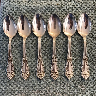 Vintage Lot of Six Reed & Barton  5-3/4" Teaspoons No Mono Tiger Lily - Image 1 of 4