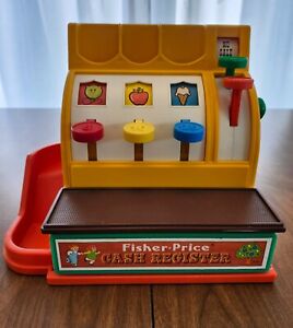 1974 Vintage Fisher Price Cash Register #926 with coins and working bell