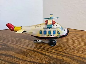 Russ Yesterday's Favorites Tin Windup Police Patrol Helicopter 8" NIB. - Picture 1 of 4