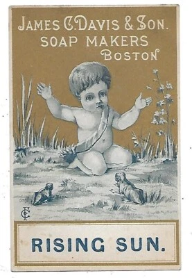 VICTORIAN TRADE CARD JAMES C DAVIS & SON, SOAP MAKERS BOSTON-"RISING SUN" - Image 1 of 2