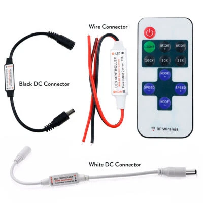 RANPO Controlador atenuador LED + Mini RF inalámbrico remoto DC 5V 12V 24V 12A 11 teclas lámpara