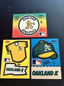 Lote de 3 pegatinas vintage años 80 OAKLAND A'S 🔥⚾️🔥 Fleer - Imagen 1 de 2