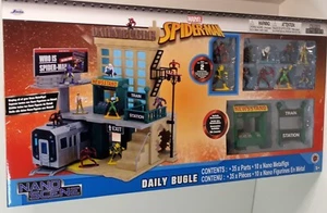 Spiderman Nano Scene Nano Metalfigs Large Daily Bugle City Scene 10 Figures NIB - Picture 1 of 6