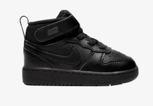 Nike Court Borough Mid 2 para niños pequeños negro/negro-negro (CD7784 001) - Imagen 1 de 5