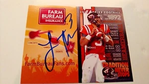 Logan Thomas Virginia Tech Hokies signed 2013 Pocket Schedule Lions Bills WFT - Bild 1 von 6