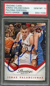 2013-14 Panini Prestige #50 Jonas Valanciunas Signed Card AUTO 10 PSA Slabbed - Picture 1 of 2