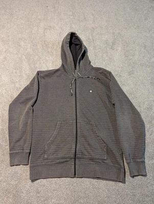 Винтажный DC туфли с капюшоном мужской большой серый в полоску Y2K толстовка свитер фигурист - Изображение 1 из 4