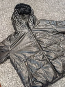 GUESS Puffer Jacket Men Large Black Full Zip Hood - Bild 1 von 20