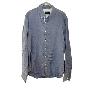 Rag & Bone Shirt Mens Large Navy Linen Lightweight Preppy Beach Tropical Adult - Picture 1 of 6