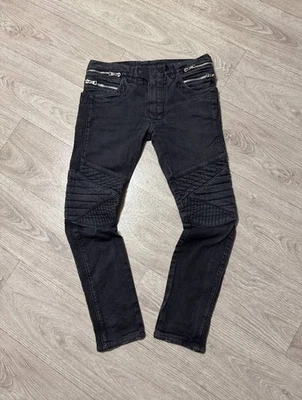 Jeans slim para motociclista Balmain - Imagem 1 de 4
