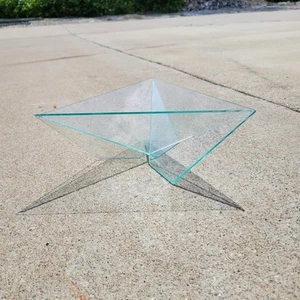 John Seitz 1988 Seite 3 drei Glas postmoderne skulpturale dreieckige Schale - Bild 1 von 7