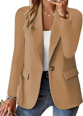 Chaqueta con botones de solapa Ins Moda Traje informal de cercanías Chaqueta para mujer Manga larga Foto 1 de 4