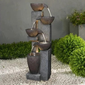 Classic Tiered Outdoor Water Fountain – Peaceful Flowing Water Feature Backyard - Picture 1 of 7