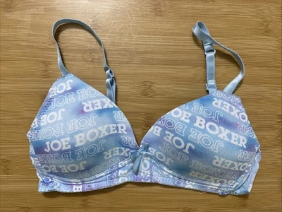 SUJETADOR JOE BOXER TALLA 34 A - Logo Joe Boxer, Azul Blanco y Lavanda, Acolchado Foto 1 de 4