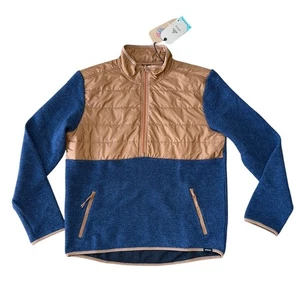 NWT prAna Men's IncrediWool 1/2 Zip Jacket Quilted Pullover Stormy Night Heather - Picture 1 of 5