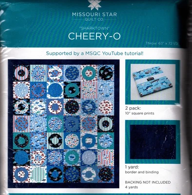 Kit de Edredón Cheery-O" 63" x 72.5" Riley Blake Tiburón Tela Capa Pastel y Tela Nuevo Foto 1 de 4