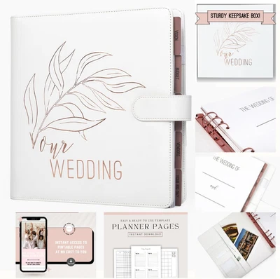 Elegante carpeta planificadora de bodas para novias - regalo de compromiso ideal Foto 1 de 4