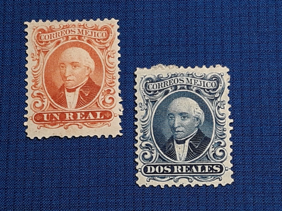 墨西哥邮票 SC# 14a & 15a MH 发行 1864 年 cv $ 1.50 B — 第 1/1 张图片