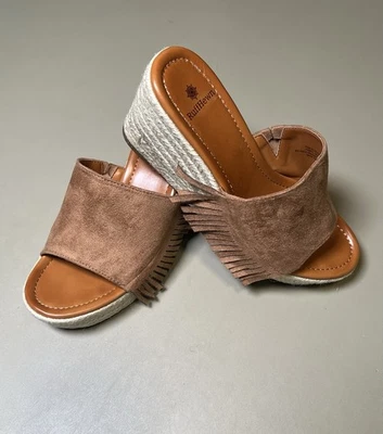 RuffHewn Wyatt Wedge Brown Fringe Sandal Womens 7-1/2 - Image 1 of 4