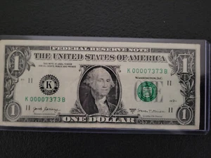 2017A Low Serial Number/Trinary Note/Quad Double Note 00007373 Rare. - Picture 1 of 4